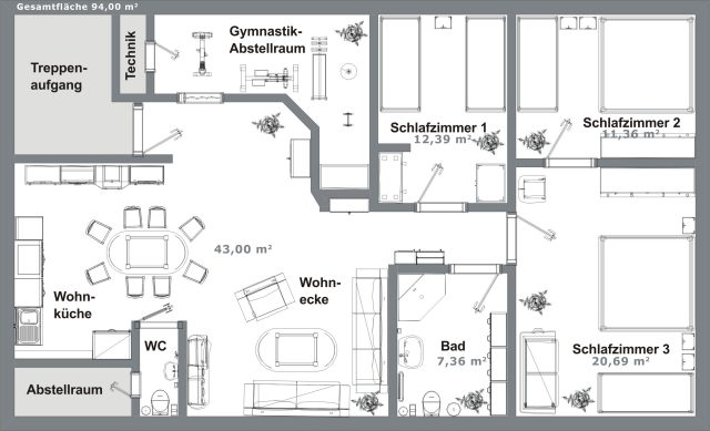 Grundriß der Wohnung