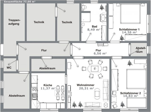 Grundriß der Wohnung